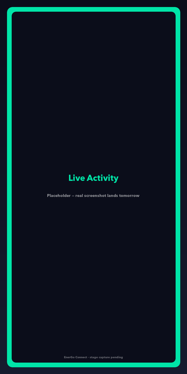 Driver app — iPhone Live Activity and Android ongoing notification showing live charging session