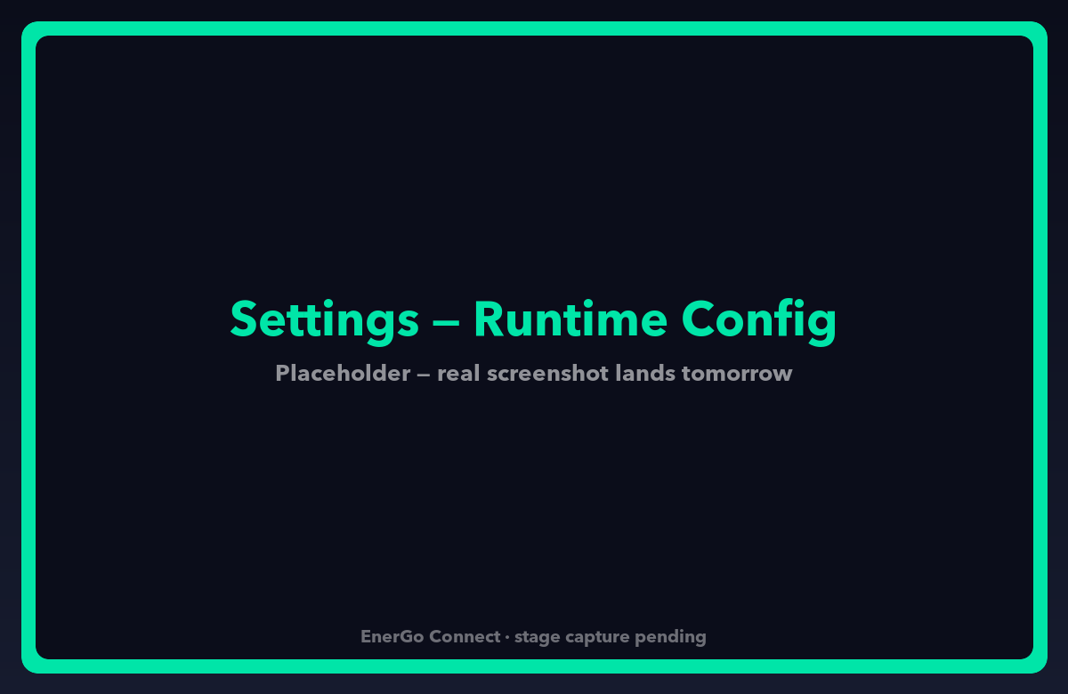 Operator portal — Runtime configuration editor with SMTP, store URLs, and per-tenant knobs
