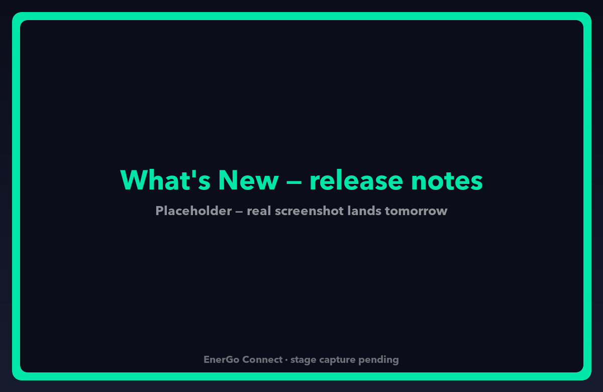 Operator portal — What's New release-notes module with prominent flag and localised entries